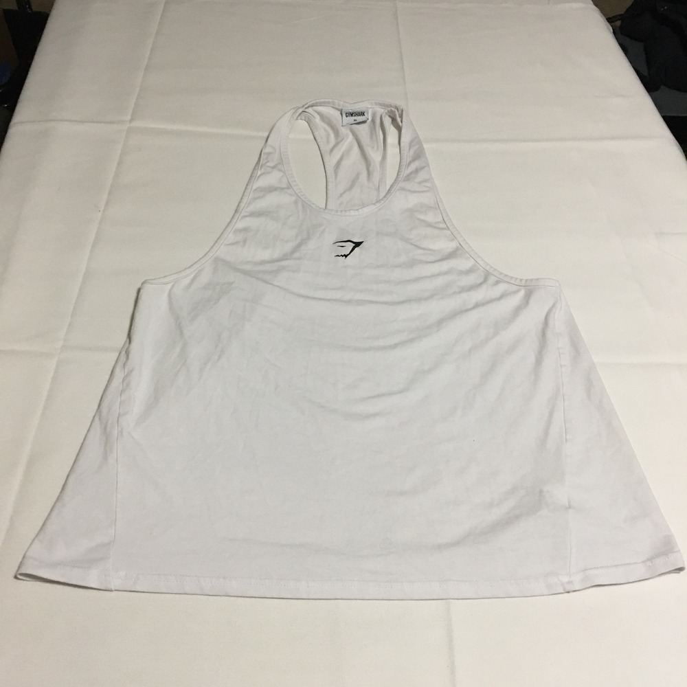 Gymshark Tank Top Mens XL White Sleeveless Racerback Muscle Gym